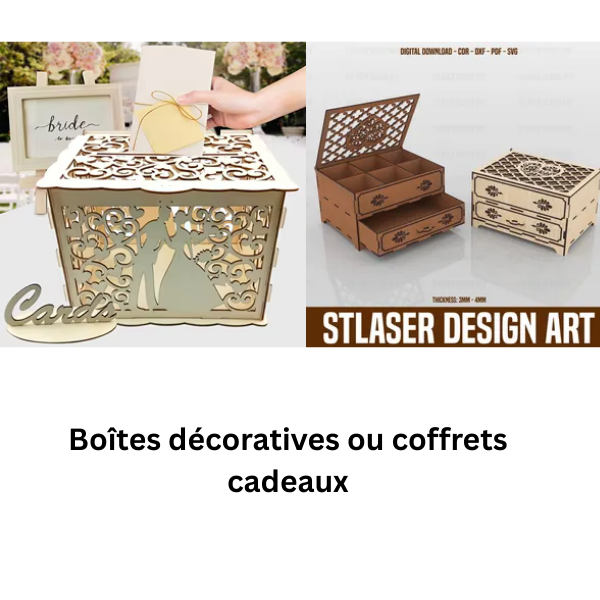 Boîte décorative personnalisée / Coffret cadeau en bois